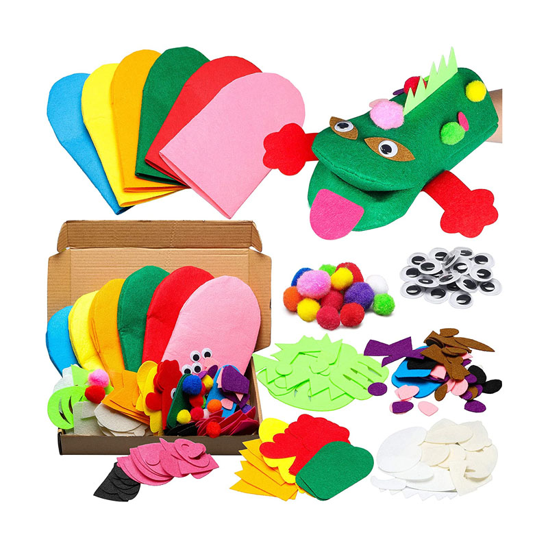 6 Pcs Tes Puppet Ua Cov Khoom Siv DIY Art Crafts