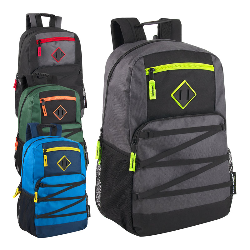 Ob chav Zippered Bungee Backpacks Nrog Laptop Tshooj