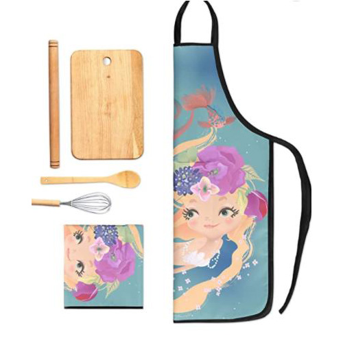 Kids Apron nrog dab tshos