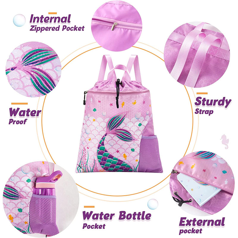 Lub teeb yuag Versatile Gym Drawstring Backpacks
