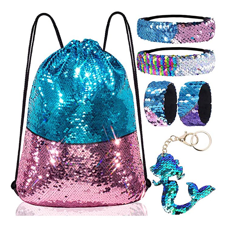 Reversible Sequin Drawstring Hnab